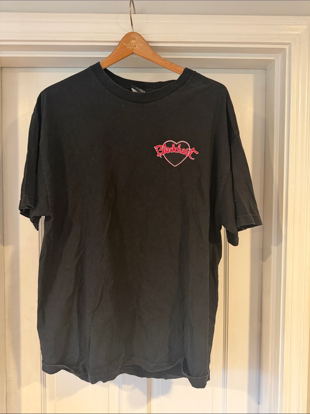 Blackheart Black Short-Sleeve Tee with Pink Heart Logo